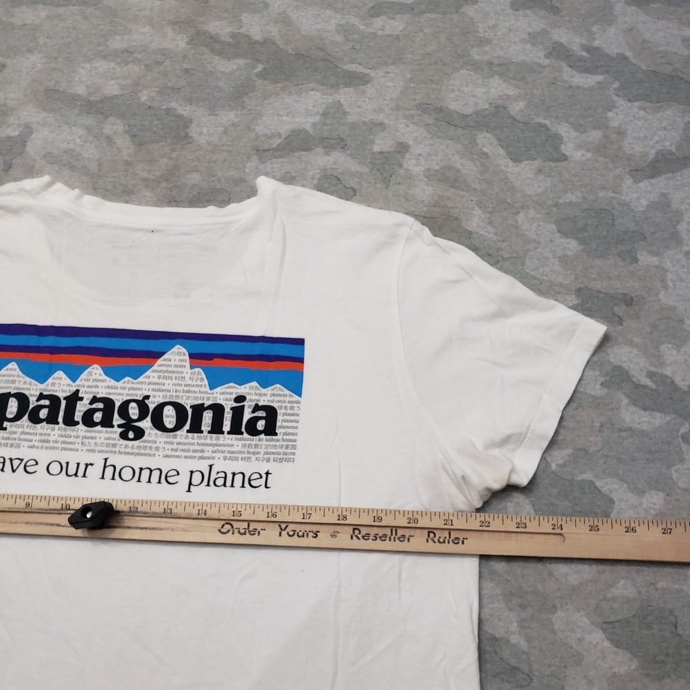 Patagonia Top Womens XL White Short Sleeve Outdoors Camp Trail Hiking - Picture 6 of 11